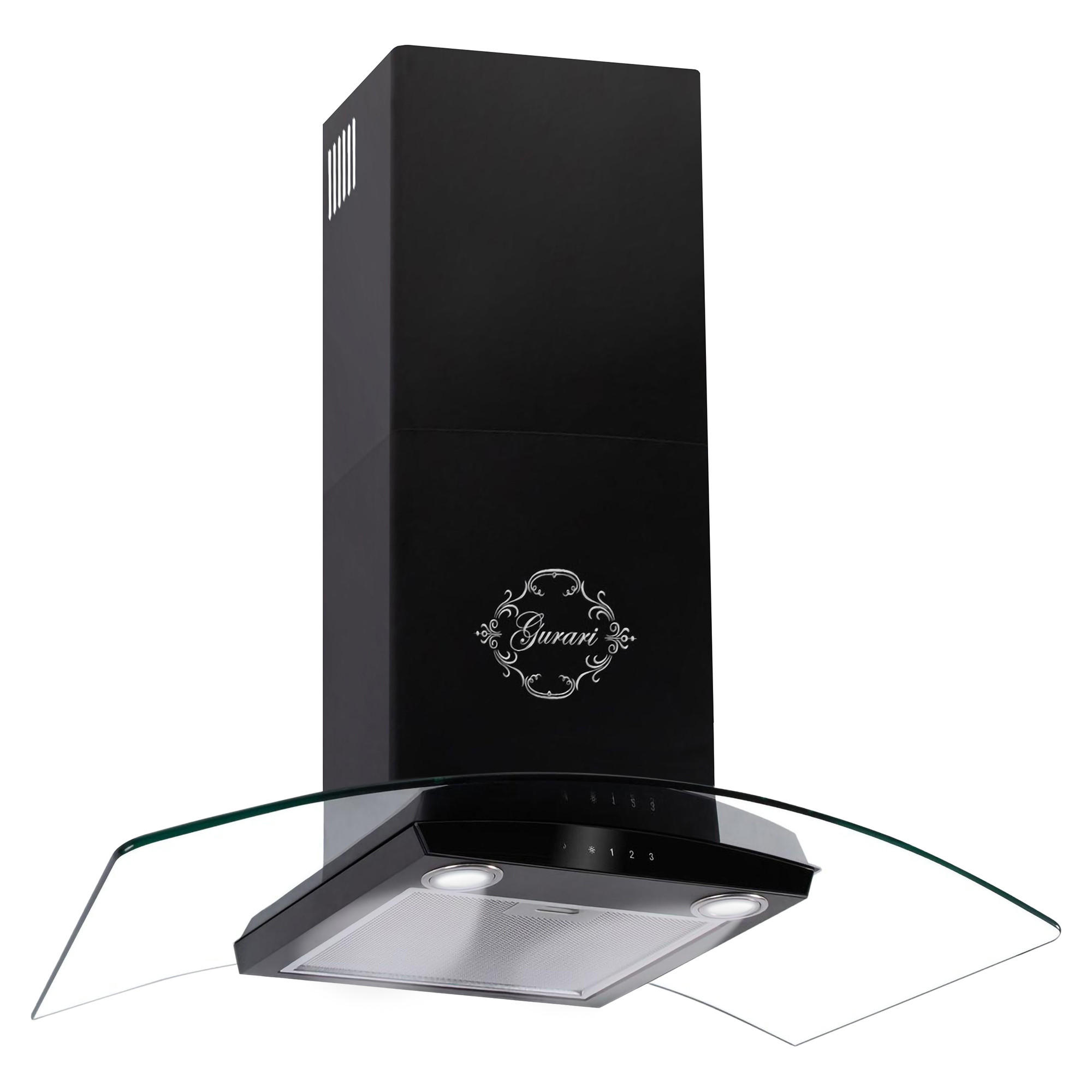 DUNSTABZUGSHAUBE GCH T 465 60 BL PRIME+ Umluftset, 60 cm Schwarz - Schwarz, Glas/Metall (60/81/43cm) - Gurari