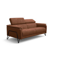 SOFA RODEN 3-Sitzer, braun, Veloursstoff - Braun, Holz/Textil (194/82/103cm) - Wozimo