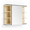 BADSPIEGELSCHRANK Aquis Anthrazit 79.6 x 64 cm - Anthrazit, Holzwerkstoff (79.6/64/18cm) - Vicco