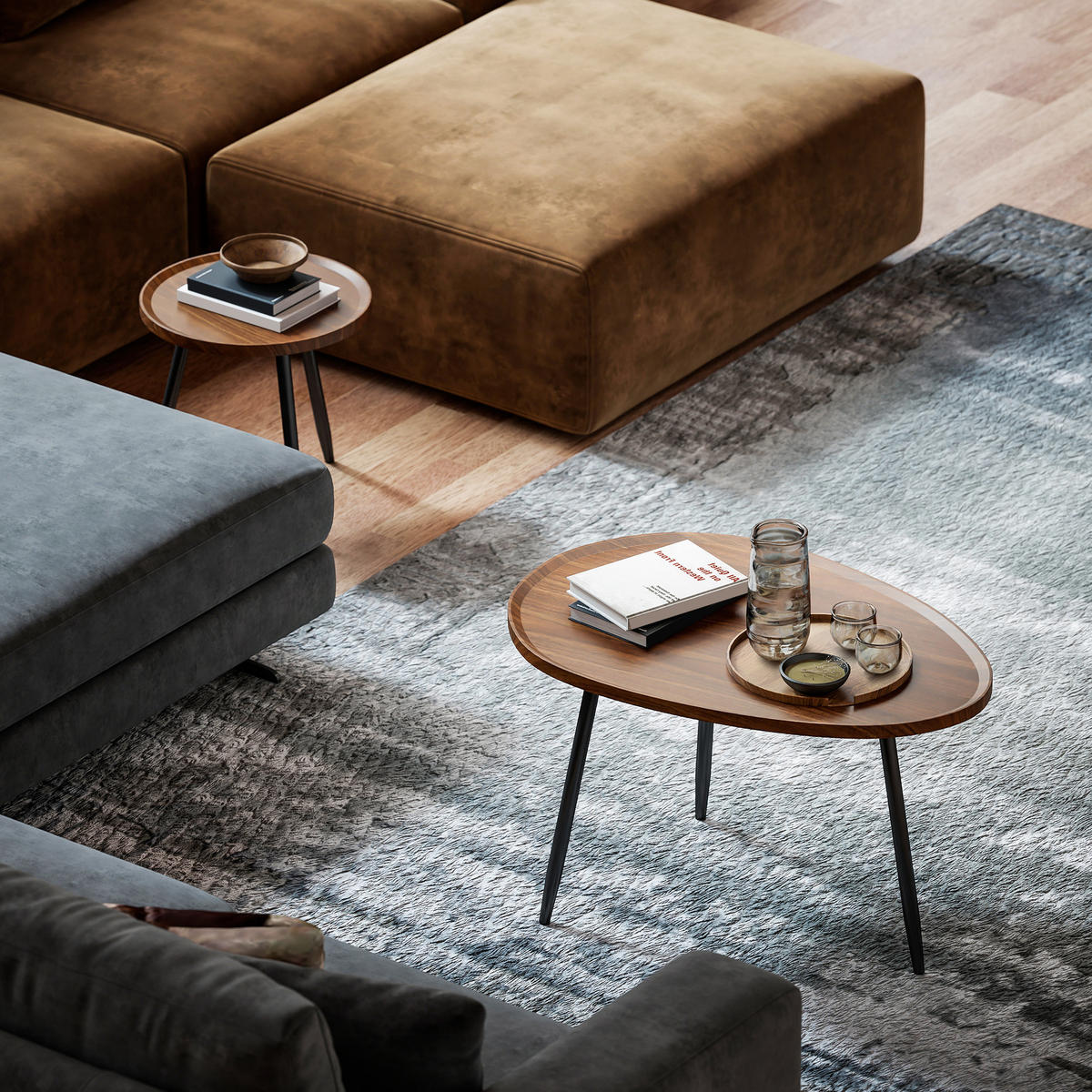 COUCHTISCH Schwarz 1 Stück - Schwarz, Metall (80/55/49cm) - GiPP