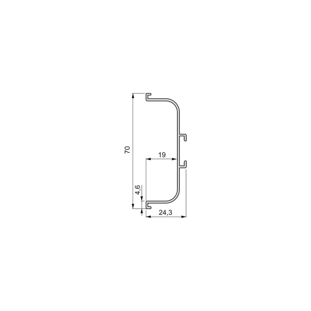ZENTRALPROFILE Gola für Küchenmöbel, Länge 2,35m, mit Zubehör, Aluminium, Schwarz lackiert 2er-set - Schwarz, Metall (2.43/235cm) - EMUCA