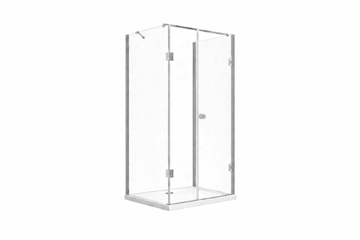 DUSCHKABINE Emma 75x100x75cm U-Form - Silberfarben, Glas (75/100/195cm) -  Glaswerk Westfalen