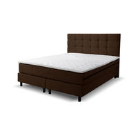 BOXSPRINGBETT BOSS, Polsterbett Maße: 160x200 cm, Farbe: Braun, Velourstoff, Doppelbett mit Bonell-Matratze H3 inkl. Topper - Braun, Holz/Kunststoff (160/200cm) - VENASI MÖBEL