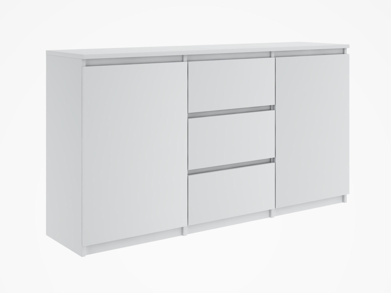 KOMMODE Weiß 120 cm – Sideboard mit 2 Türen und 3 Schubladen - Weiß, Holzwerkstoff (120/76/35cm) - EMIX24