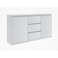 KOMMODE Weiß 120 cm – Sideboard mit 2 Türen und 3 Schubladen - Weiß, Holzwerkstoff (120/76/35cm) - EMIX24
