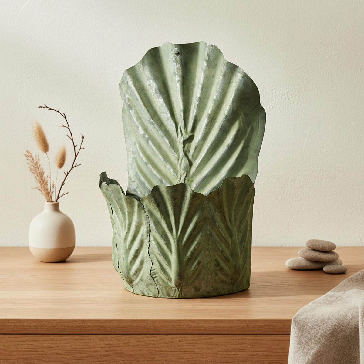 BLUMENTOPF Marina Grün 24/14/36 cm Metall - Grün, Metall (14/36/24cm) - Mondex