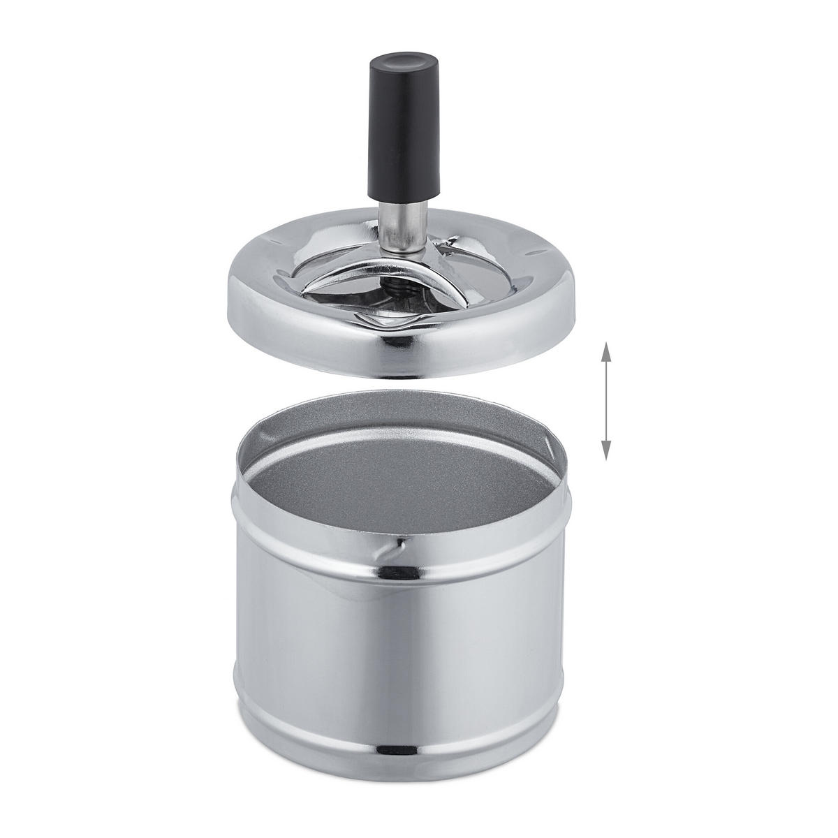 ASCHENBECHER - Silberfarben, Kunststoff/Metall (7.5cm) - Relaxdays