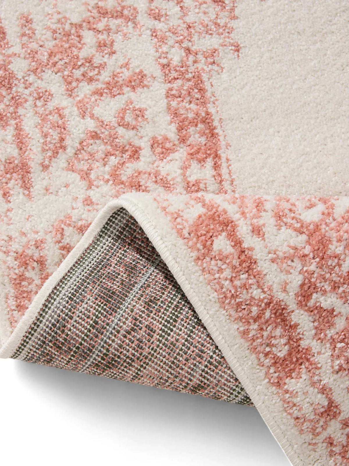 VINTAGE-TEPPICH Sia 160/230 cm - Creme/Rosa, Kunststoff (160/230cm) - benuta