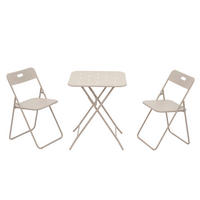BISTRO-SET 60/60/73 cm beige aus Stahl klappbar - Beige, Metall - OKWISH