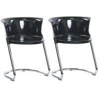 ESSZIMMERSTUHL 2er Set Schwarz Oshkosh - Silberfarben/Schwarz, Kunststoff (47/63/50cm) - Beliani