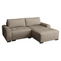 ECKSOFA Milton - Hellbraun/Schwarz, Holz/Textil (237/180cm) - MIRJAN24