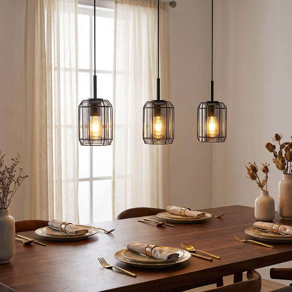 LED HÄNGELEUCHTE KAMMI Grau Rauchoptik - Grau, Glas (77/13/120cm) - Globo Lighting