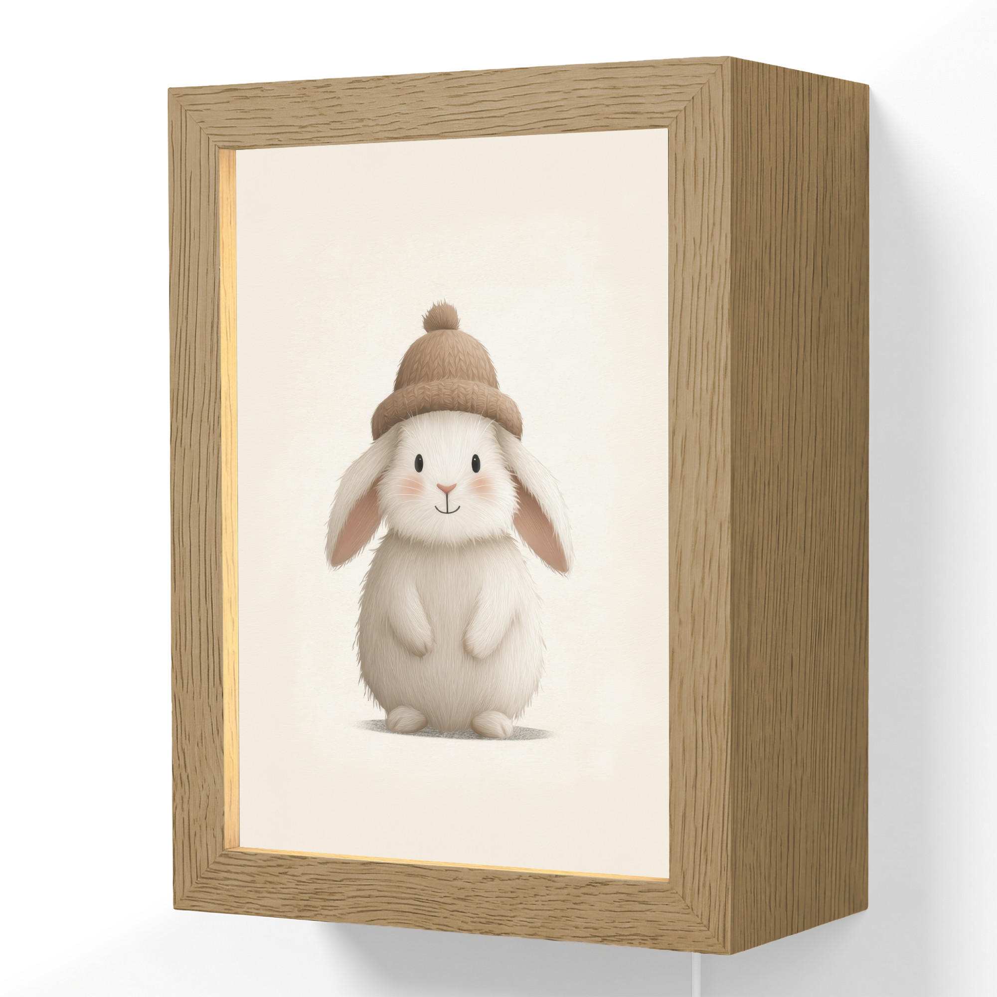 OnlyWow NÁSTĚNNÁ LAMPA Králík - Klobouk - Uši - béžový 15x20 cm