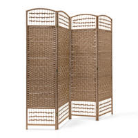 PARAVENT 4teilig - Hellbraun, Holz/Papier (180/179/2cm) - Relaxdays