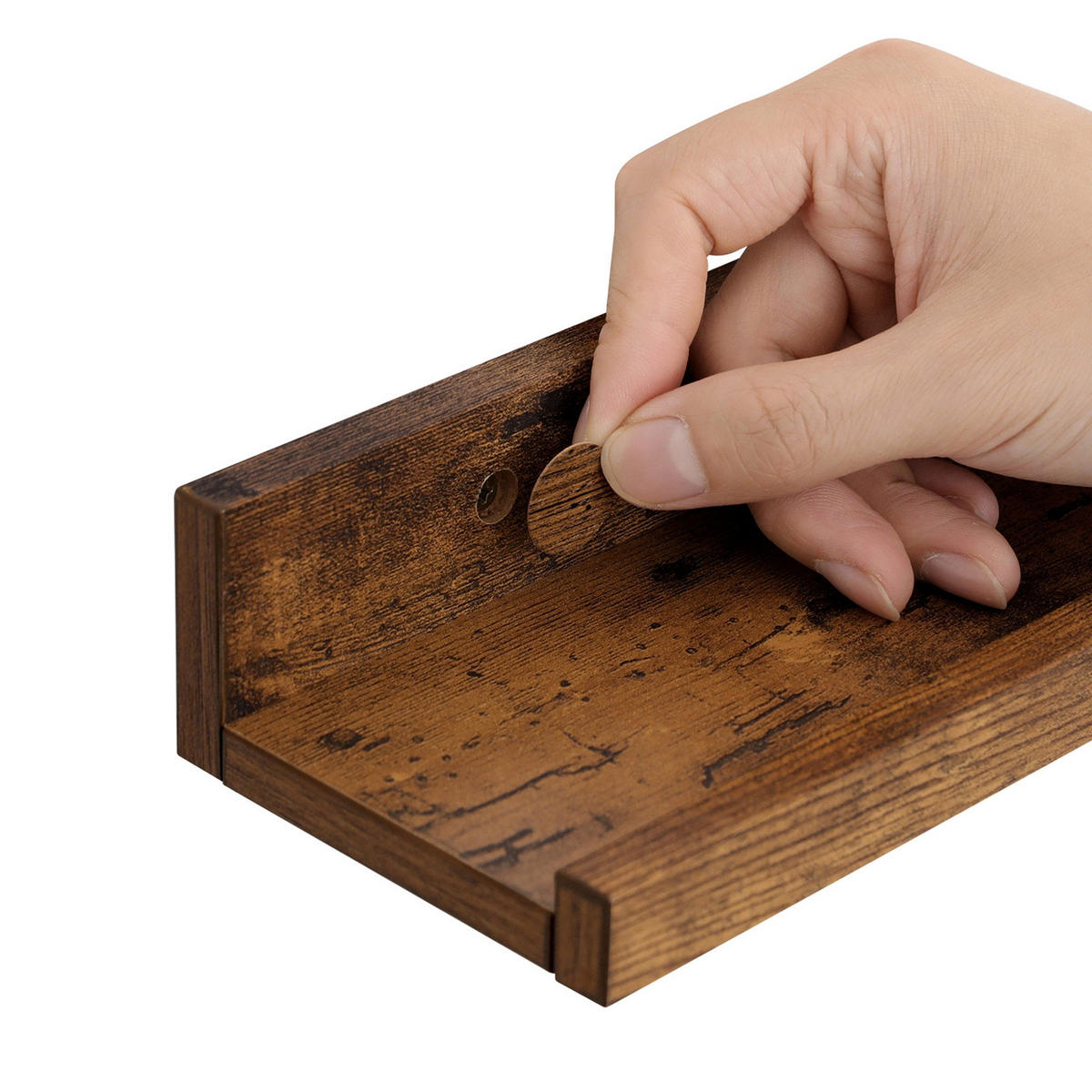 WANDREGAL SCHWEBEREGAL 3ER-SET - Braun, Holzwerkstoff (10/5/38cm) - Hansiro