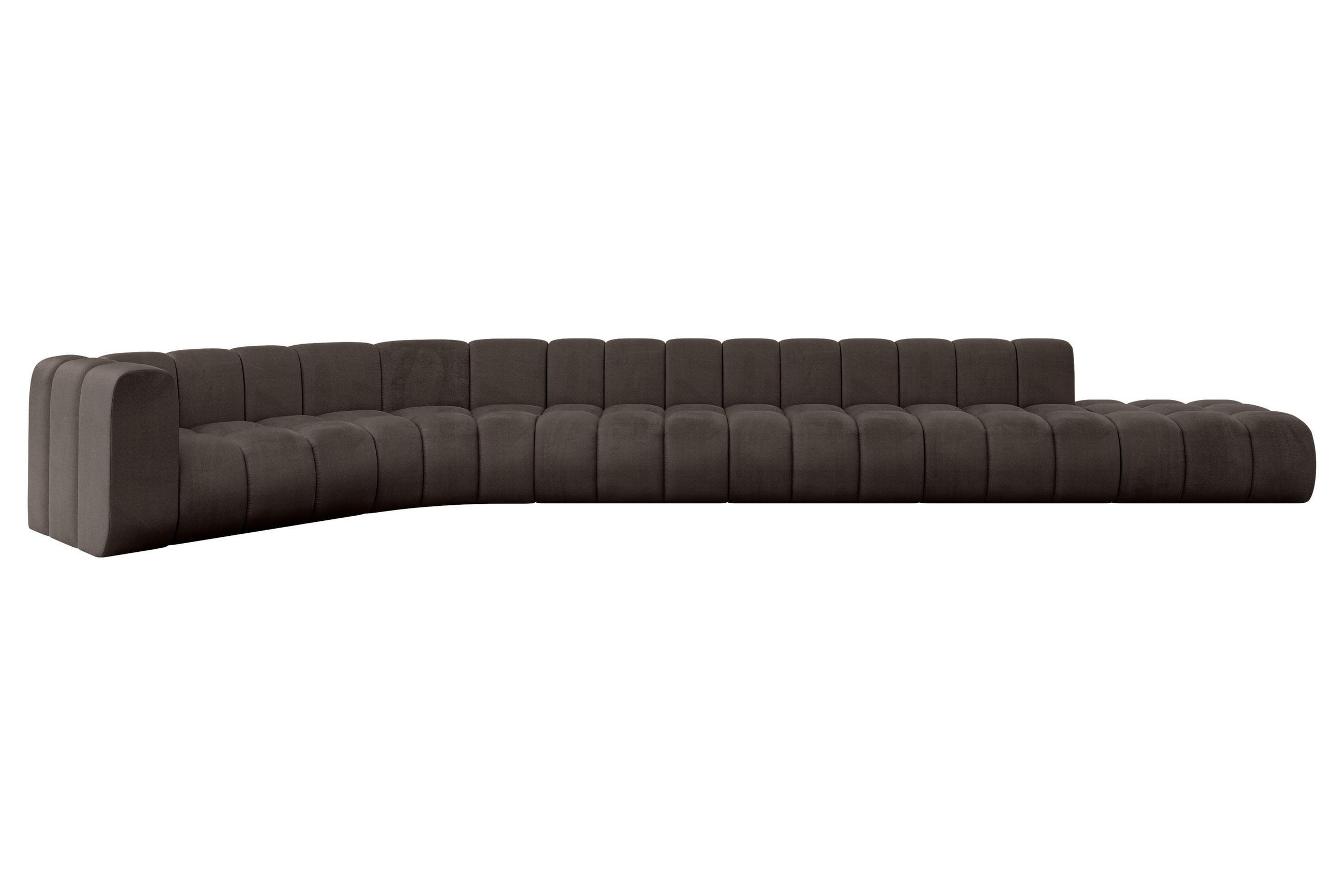 ECKSOFA modulares Sofa Tilmo-L3 - 581x194x70 cm Braun - Braun, Holzwerkstoff/Textil (581/194cm) - ALTDECOR