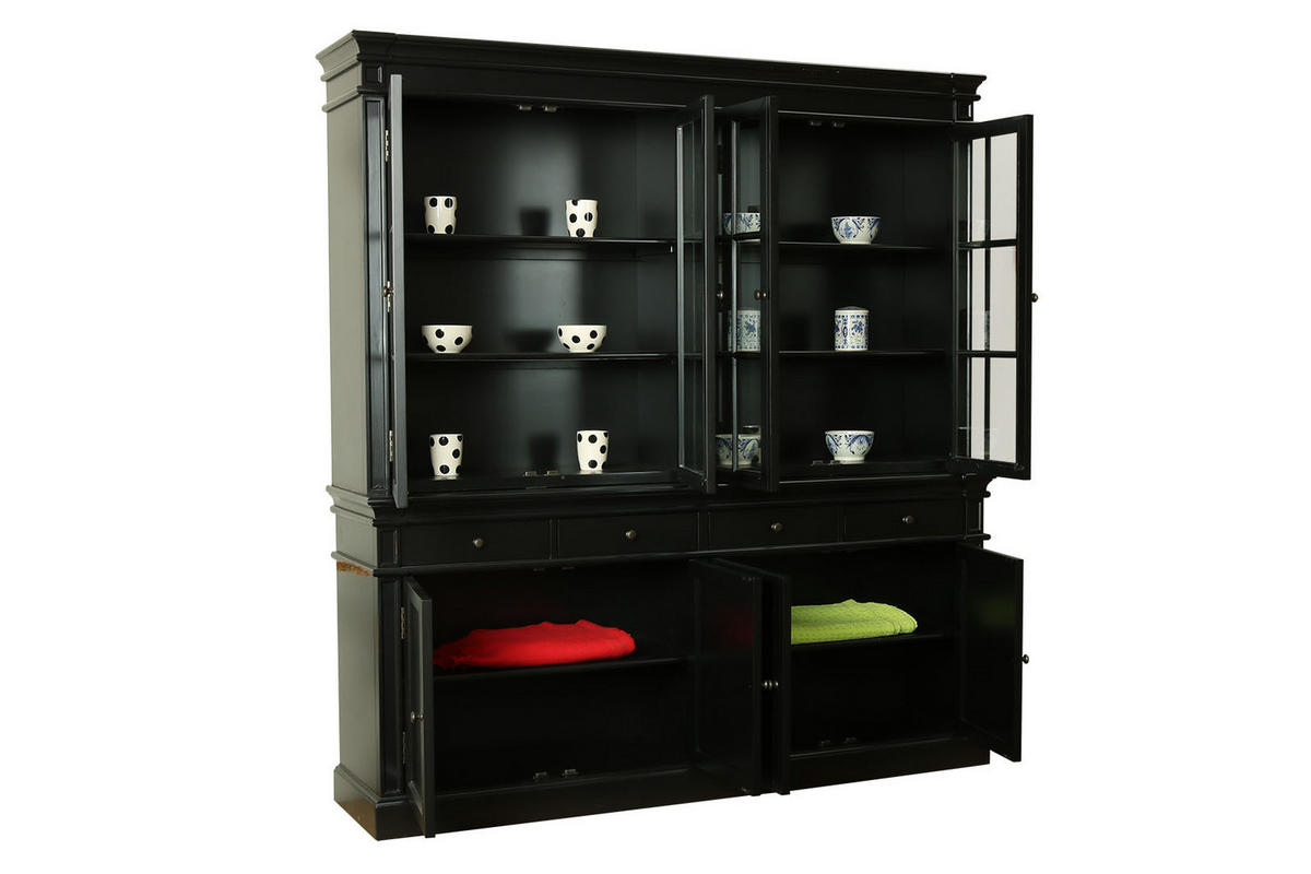 BUFFET schwarz - Schwarz, Holzwerkstoff (186/200/45cm) - ebuy24