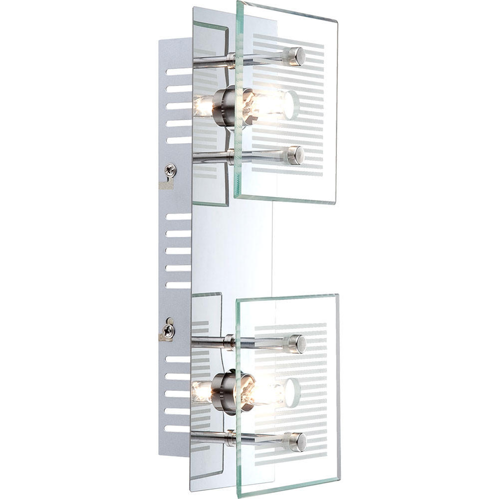 LED WANDLEUCHTE GILMA Metall Silber - Silberfarben, Glas (10/7.5/25cm) - Globo Lighting