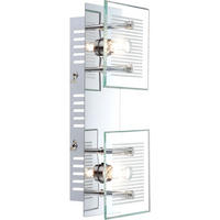 LED WANDLEUCHTE GILMA Metall Silber - Silberfarben, Glas (10/7.5/25cm) - Globo Lighting