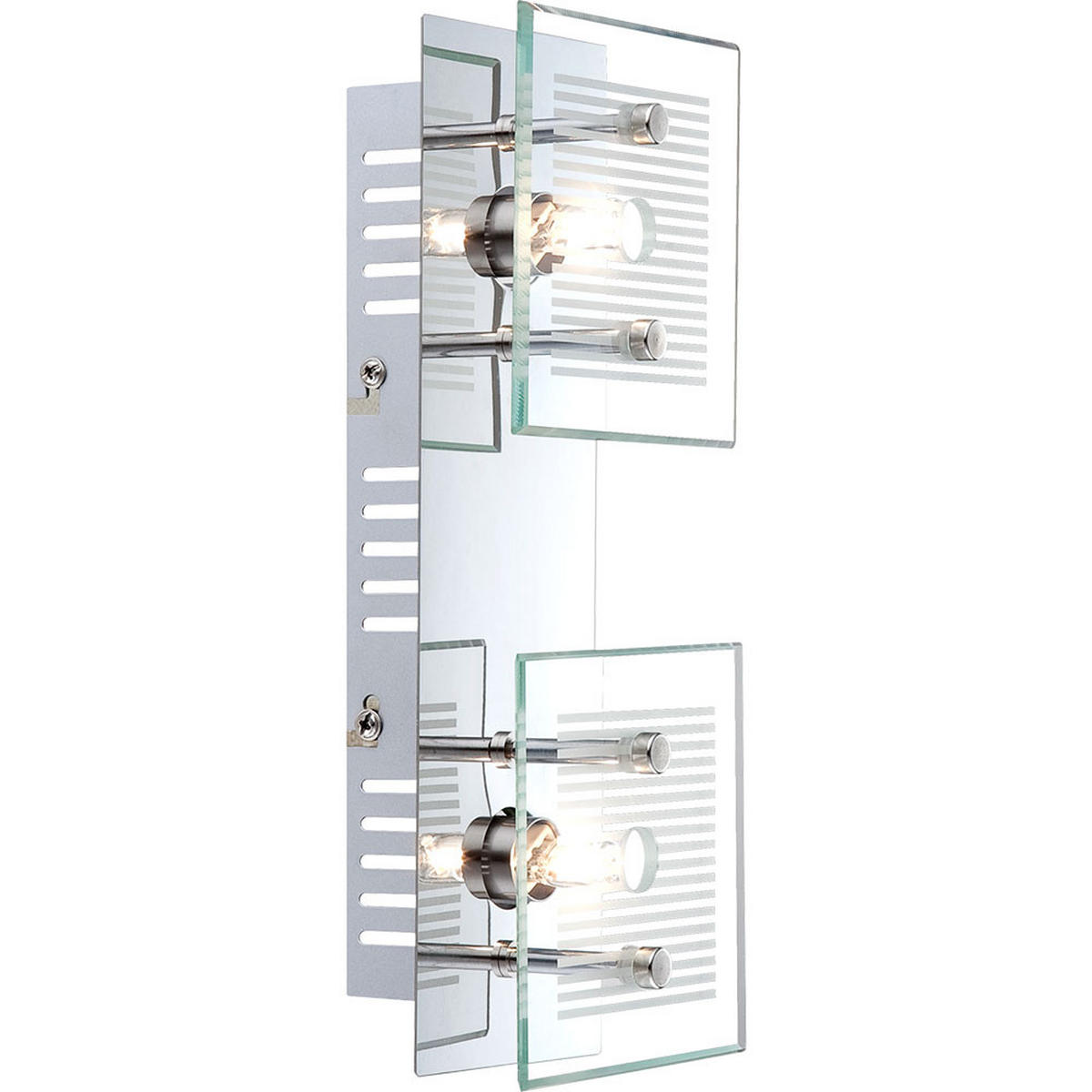 LED WANDLEUCHTE GILMA Metall Silber - Silberfarben, Glas (10/7.5/25cm) - Globo Lighting