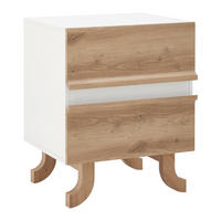 NACHTTISCH Vira Weiß/Kieferfarben Echtholz - Weiß, Holz (48/60/43cm) - Bessagi Home