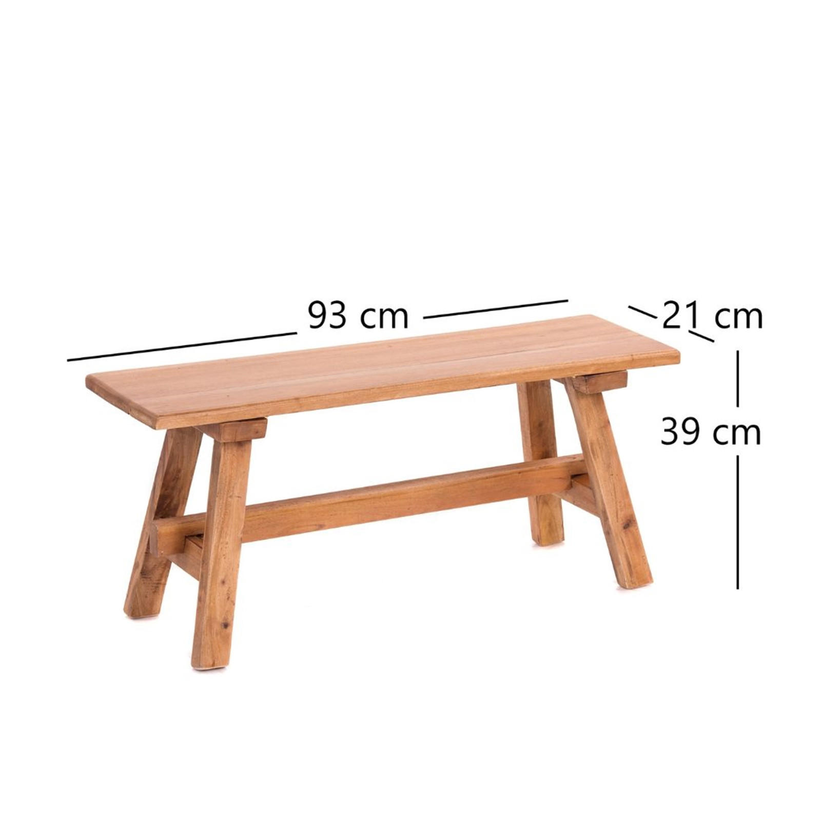 SITZBANK ANZIO 90 Mahagoni Massivholz, zusammenklappbar 08 honigfarben gewachst - Honig, Holz (90/39/26cm) - DESIGN DELIGHTS