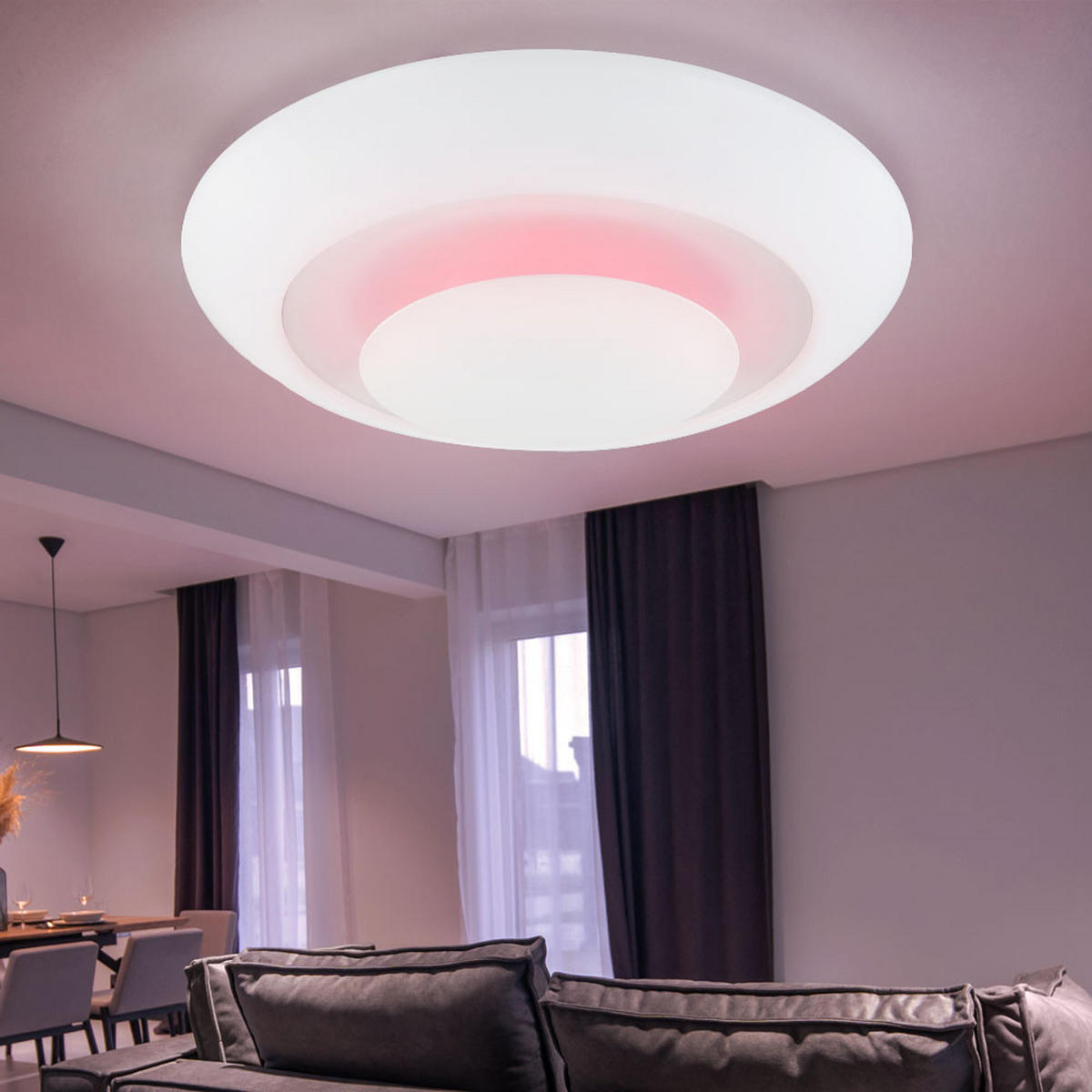 LED DECKENLEUCHTE FERAH Weiß - Weiß, Metall (50/50/11cm) - Globo Lighting