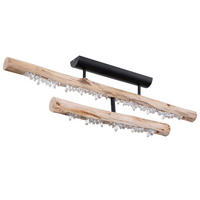 LED DECKENLEUCHTE Felicitas Schwarz Kristalloptik - Schwarz, Holz (100/8/30cm) - Globo Lighting
