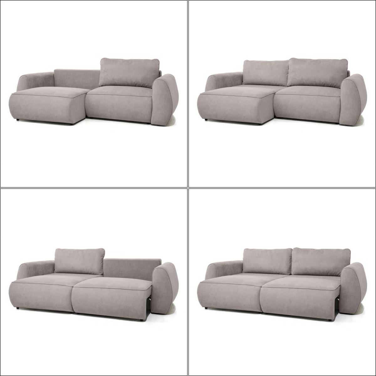 3-SITZER Schlafsofa Bravo mit Eckfunktion, mit zwei Bettkasten, Cappuccino - Schwarz/Cappuccino, Textil (257/96/110cm) - Beautysofa