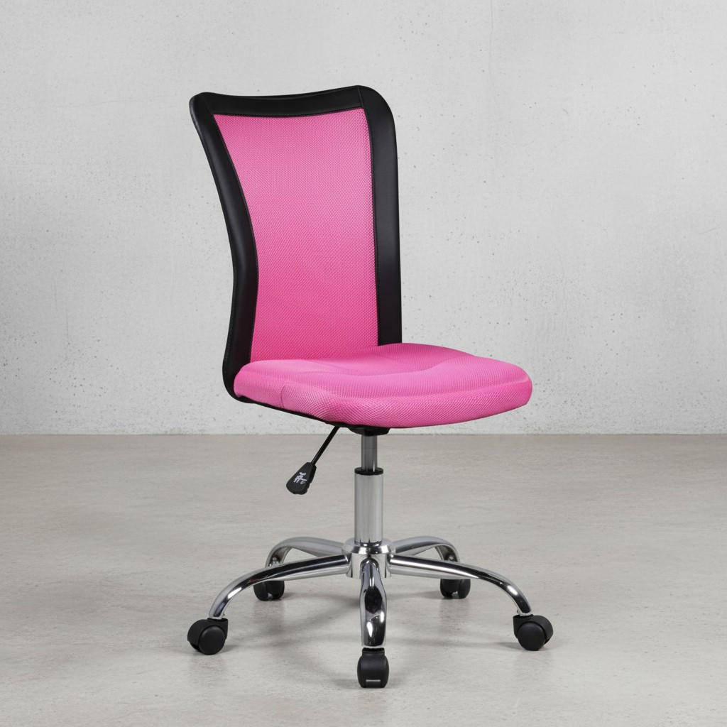 KINDERDREHSTUHL Netz Höhenverstellbar Bis 30kg, Rosa 60x60x100 cm - Pink/Silberfarben, Textil/Metall (60/100/60cm) - KADIMA DESIGN