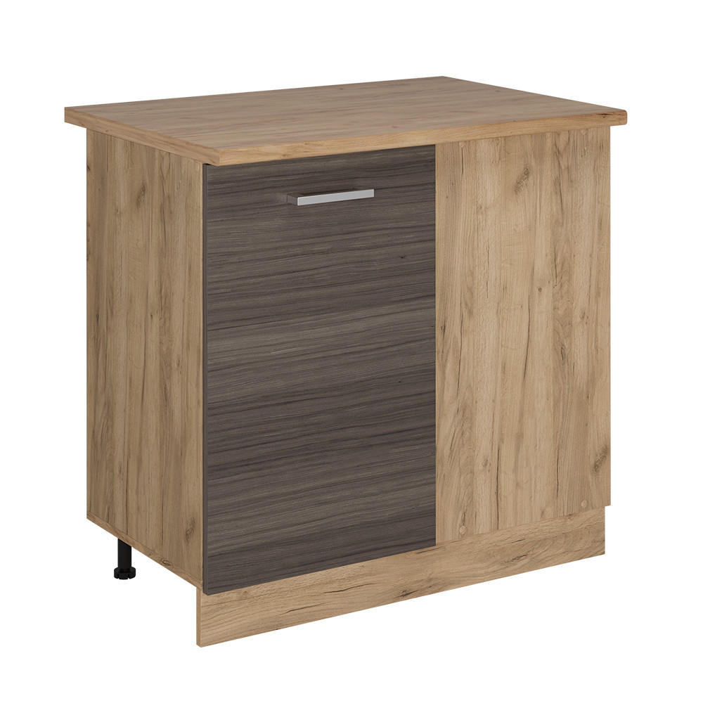 HÖRNUNDERSKÅP R-Line Ädelgrå 86 cm , AP Oak Grå, Honungsek 81.6/86/60 cm