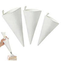SPRITZBEUTEL 3er Set 30/35/40 cm Baumwolle EVA-beschichtet - Weiß, Textil (22/1/40cm)