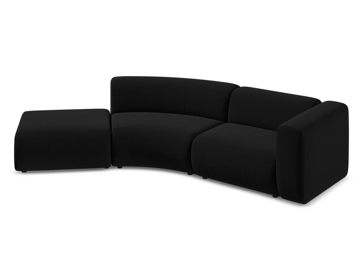 4-SITZER-SOFA Samt Stoff Schwarz - Schwarz, Kunststoff/Textil (335/70/166cm) - Makamii