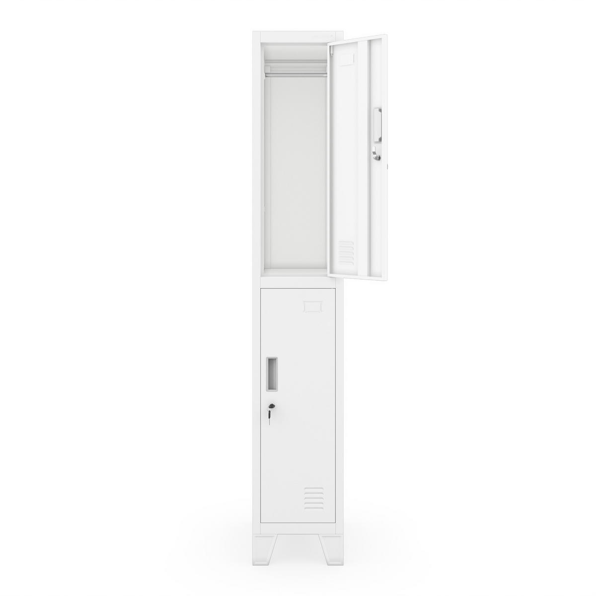 MITARBEITER-GARDEROBENSCHRANK BARTEK 1 PLUS - Weiß, Metall (29/172/45cm)