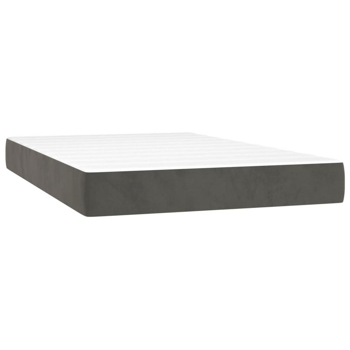 BOXSPRINGBETT 120/200 Cm Grau Samt - Dunkelgrau, Textil (120/203cm) - vidaXL
