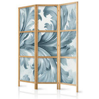 PARAVENT Japanischer 3-tlg 135x172 cm Vintage Ornamente - Blau, Holz/Textil (135/172/3cm) - Muralo