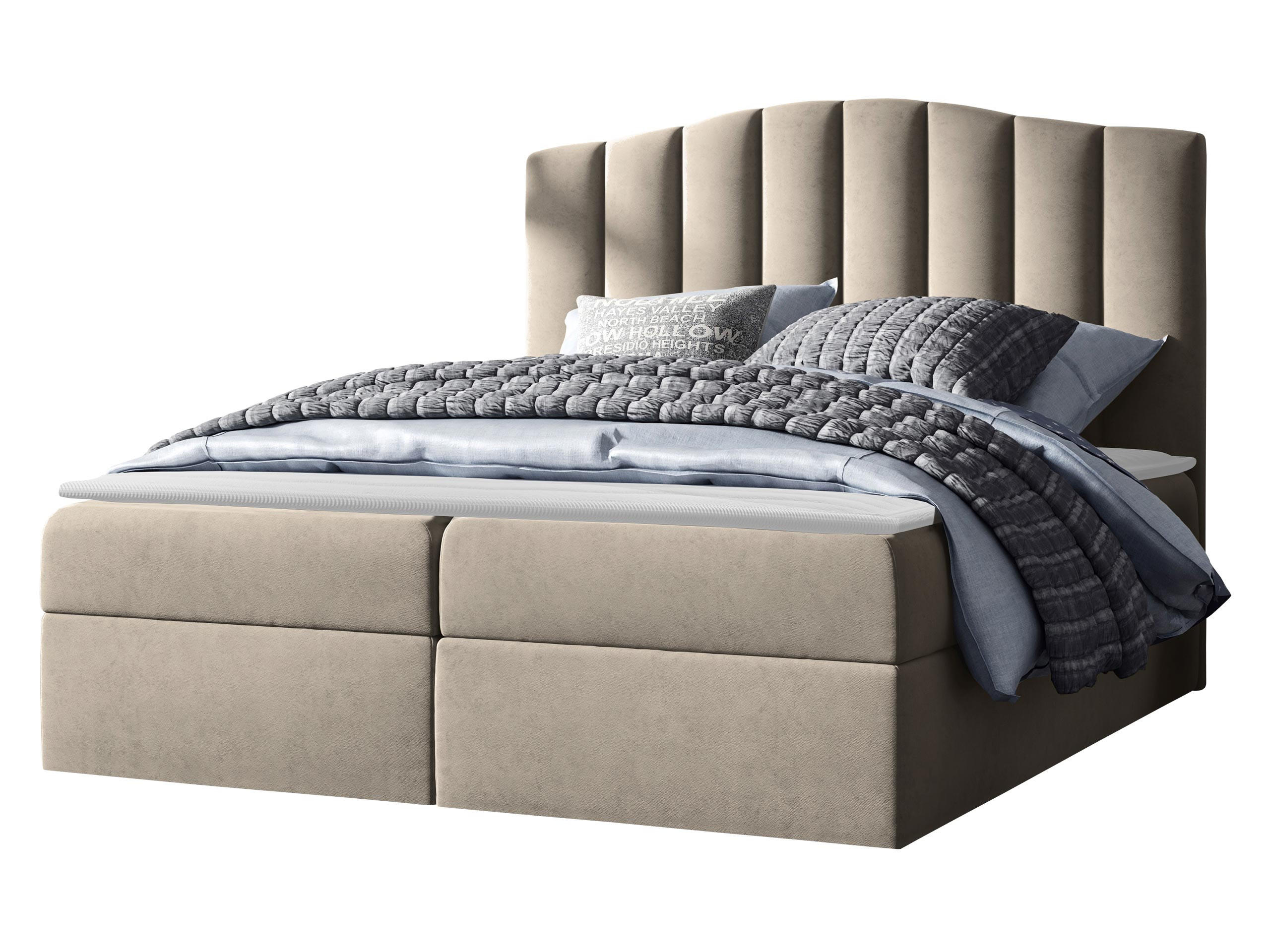 BOXBETT Lindos - Creme, Holz (140/200cm) - MIRJAN24