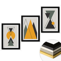 WANDBILDER 3er-Set - 20x30 cm Schwarzer Rahmen - Abstrakte geometrische Formen - Schwarz, Kunststoff (20/30cm) - ArtPrintCave
