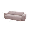 SOFA RANI Pink Cord - Pink/Schwarz, Kunststoff/Textil (256/71/101cm) - KAWOLA