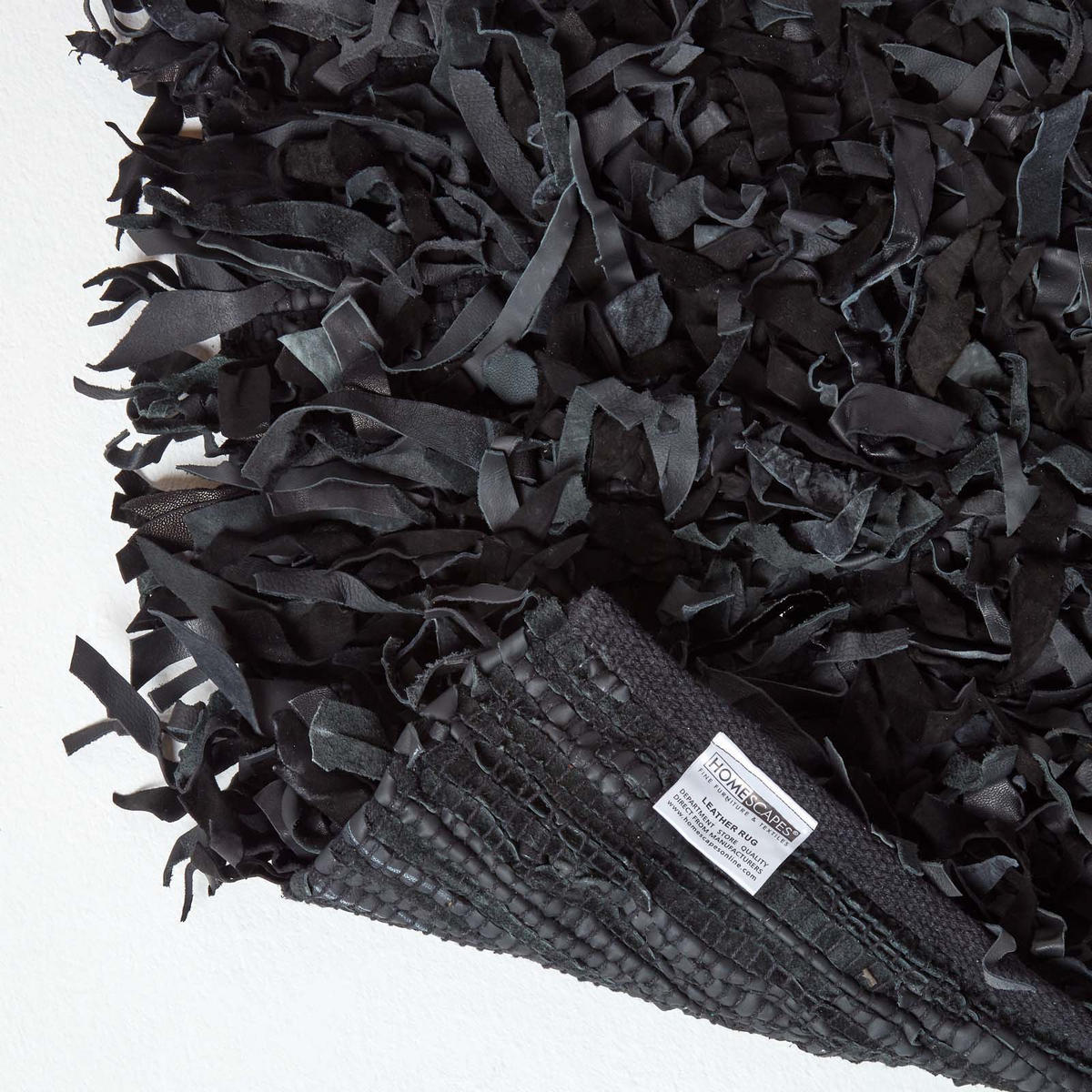 SHAGGY-TEPPICH Dallas 150/240 cm - Schwarz, Leder (150/240cm) - Homescapes