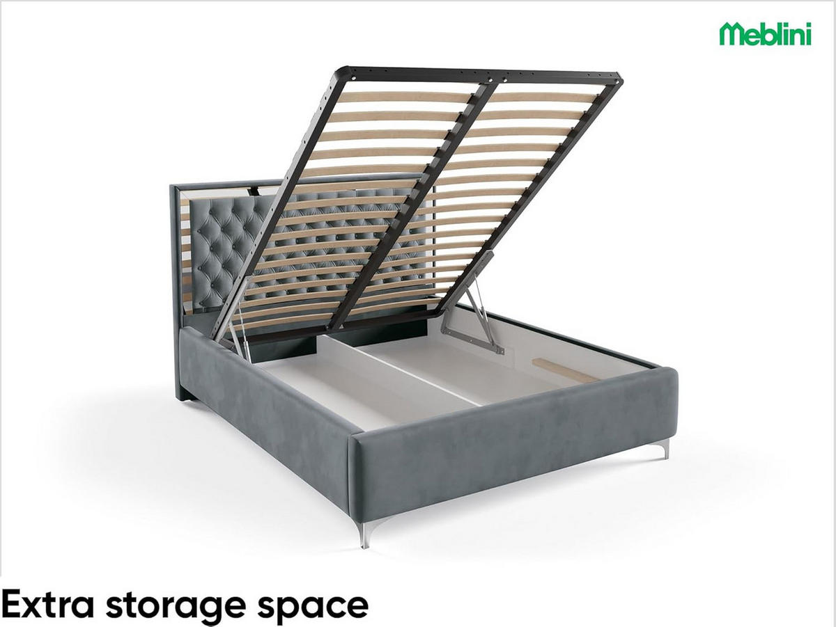 POLSTERBETT ARONA - Dunkelgrau, Textil (120/200cm) - Meblini