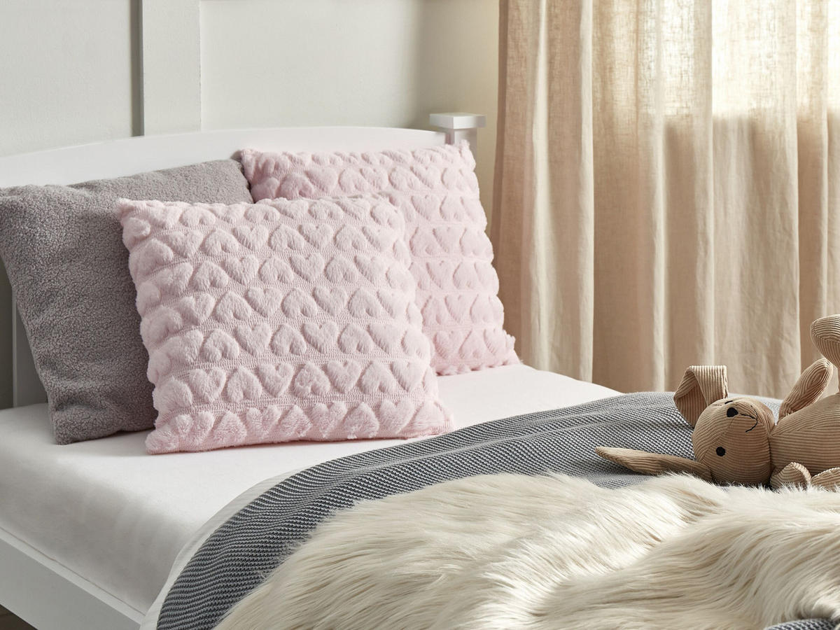 DEKOKISSEN 2er-Set Rosa 45/45 cm Astrantia - Pink, Textil (45/45cm) - Beliani
