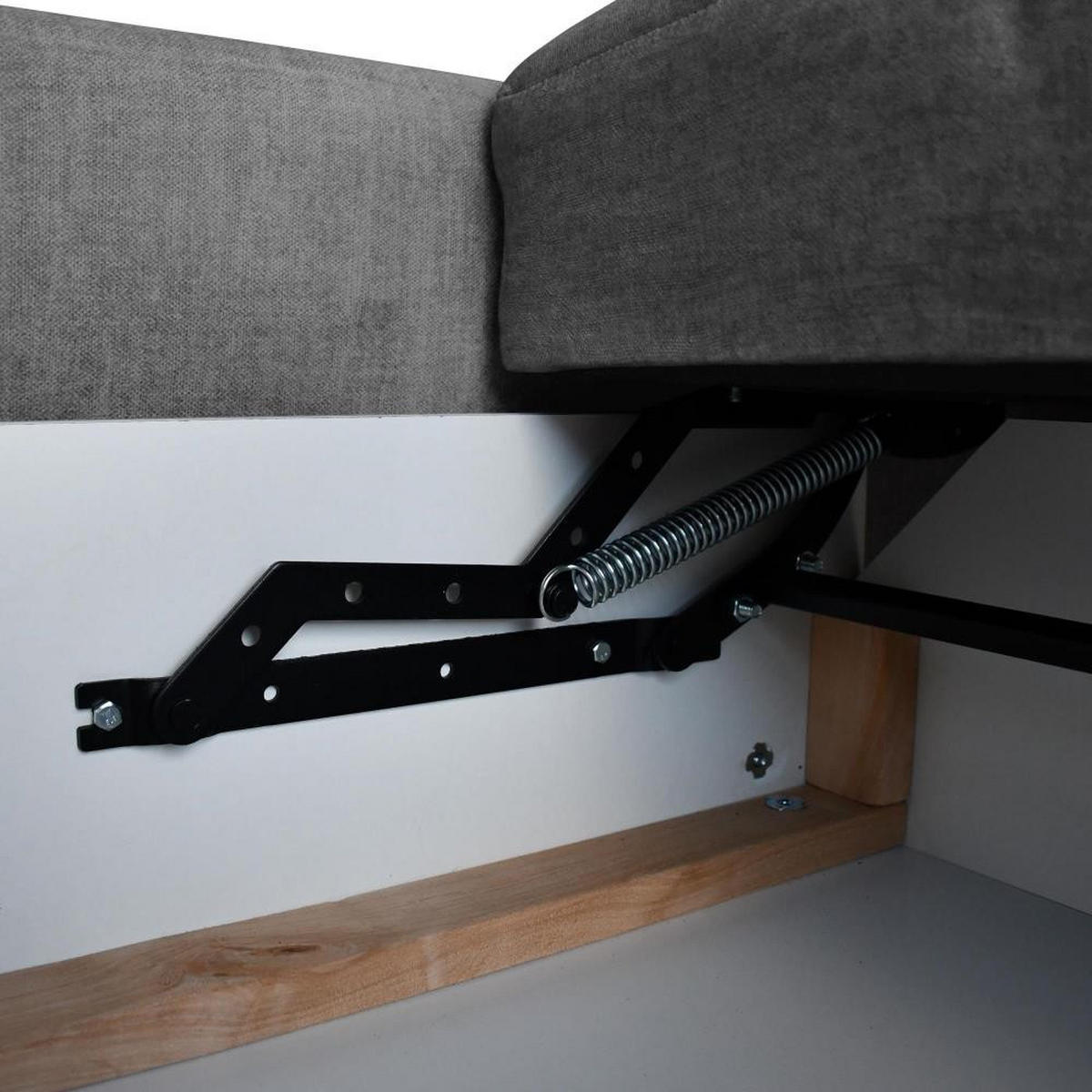 ECKSCHLAFSOFA Costa L dunkelgrau links - Dunkelgrau/Schwarz, Kunststoff/Textil (290/169cm) - Beautysofa