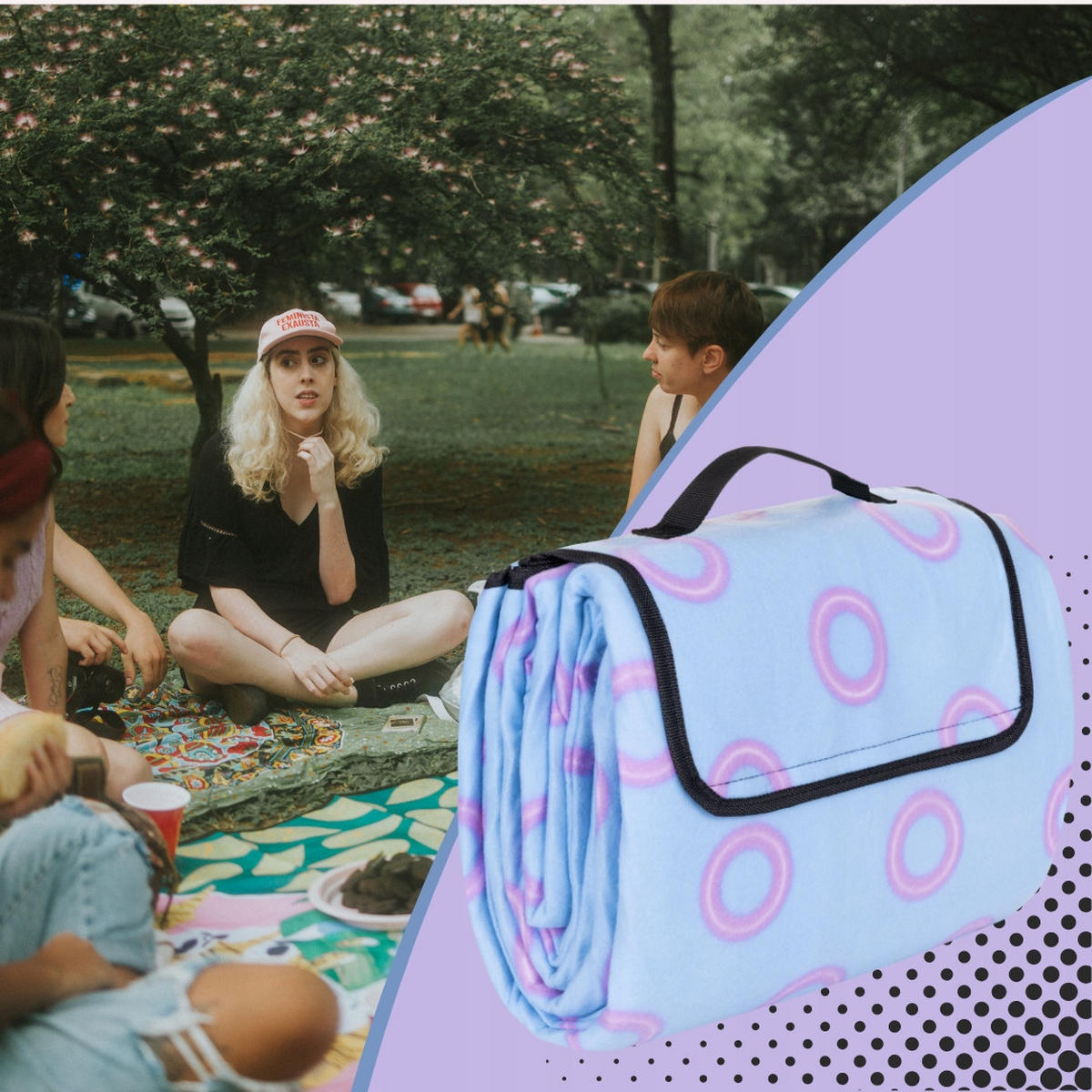 PICKNICKDECKE - Hellblau, Textil (200/200cm) - KRUMAD