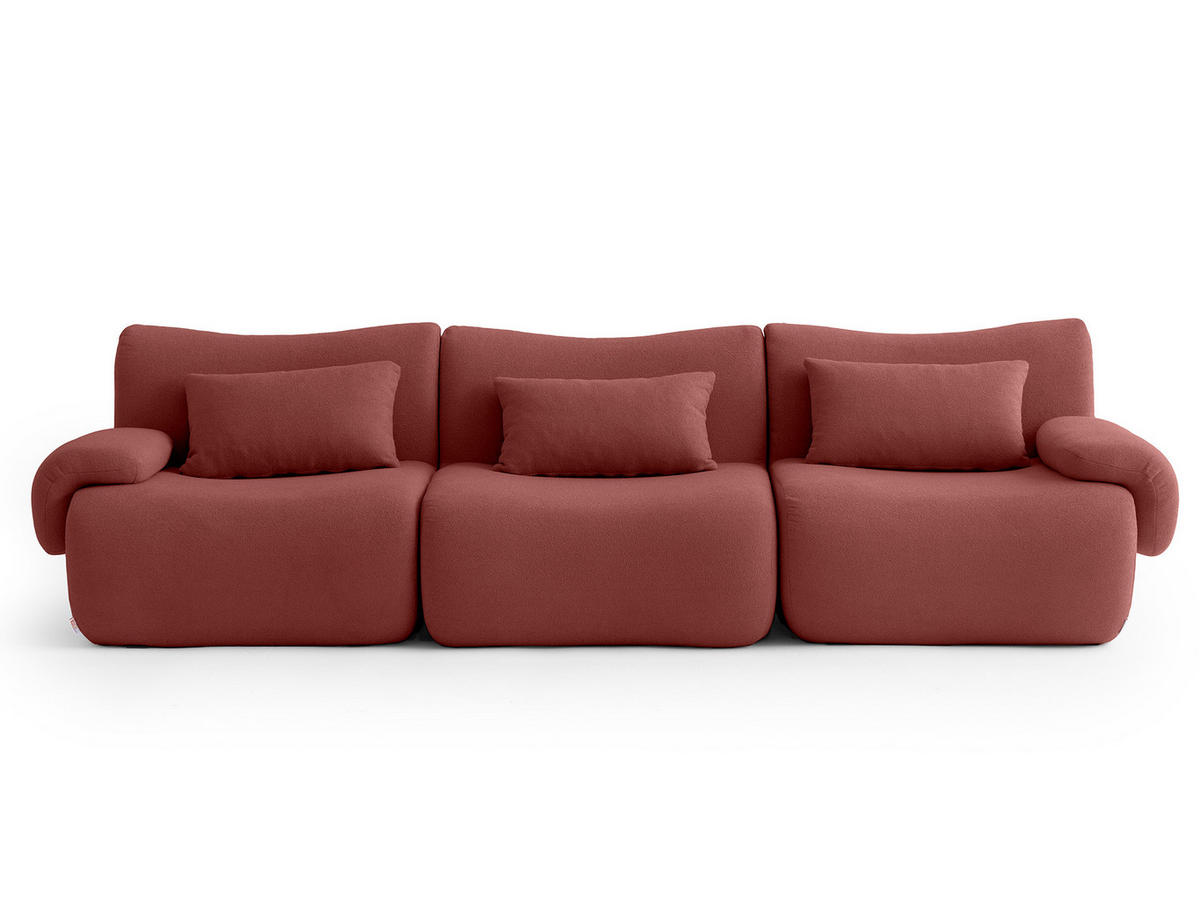 3-SITZER-SOFA Bouclé-Stoff Terrakotta-Rot - Terracotta, Textil (281/73/95cm) - MILYsofa