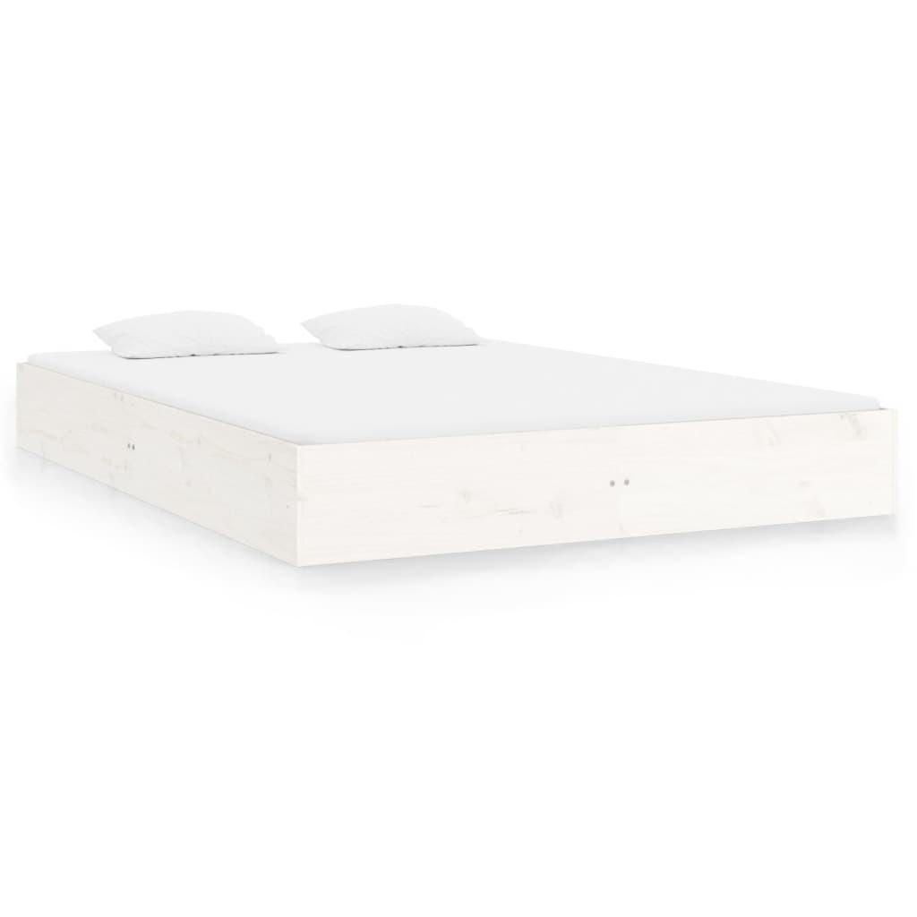 MASSIVHOLZBETT Weiss 140/200 Cm - Weiß, Naturmaterialien (140/200cm) - vidaXL