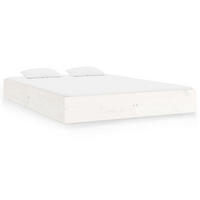 MASSIVHOLZBETT Weiss 140/200 Cm - Weiß, Naturmaterialien (140/200cm) - vidaXL