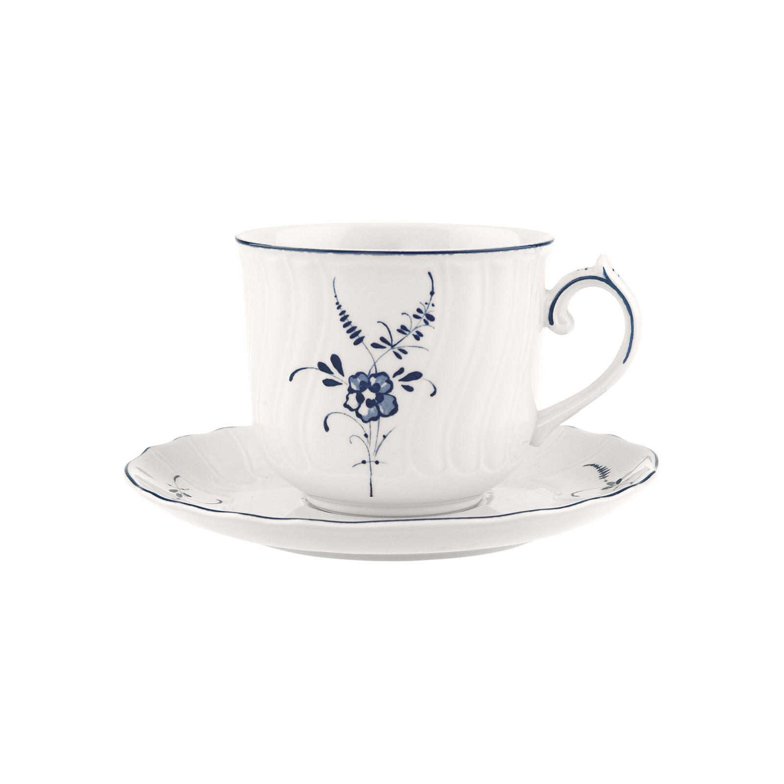 FRÜHSTÜCKSTASSE MIT UNTERTASSE Vieux Luxembourg weiß-blau 240 ml - Blau/Weiß, Keramik (240L) - Villeroy & Boch