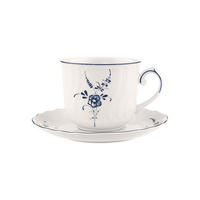 FRÜHSTÜCKSTASSE MIT UNTERTASSE Vieux Luxembourg weiß-blau 240 ml - Blau/Weiß, Keramik (240L) - Villeroy & Boch