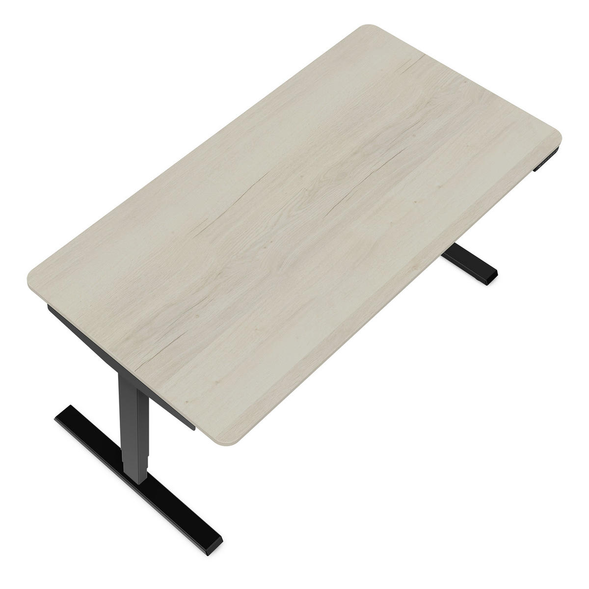 SCHREIBTISCH Elektrisch höhenverstellbarer Schreibtisch Y-Line Curved Eiche Polar Schwarz 160/80/62-127cm - Eiche Bianco/Schwarz, Holzwerkstoff/Metall (80/160/127cm) - ASSMANN